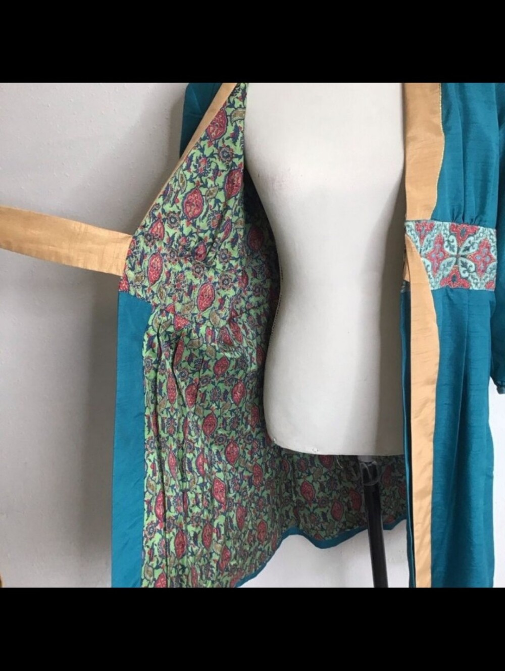 Tracy Porter Teal Kimono Style Tie Front Jacket - Picture 5 of 11